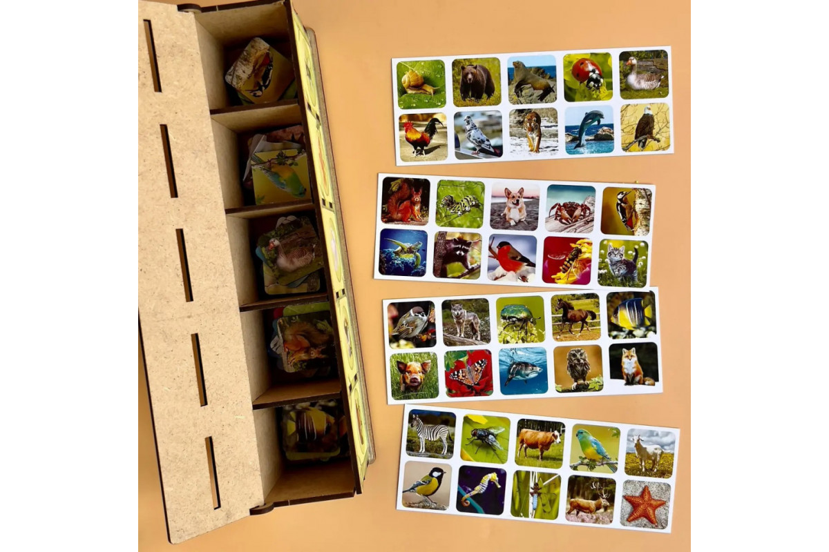 Настольная развивающая игра "Виды животных" Ubumblebees (ПСФ110) PSF110 комодик-сортер