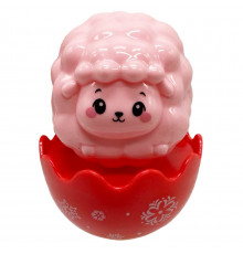 Детская неваляшка "Овечка" 657-55(Pink) 7,5 см, погремушка