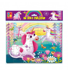 Детские мягкие пазлы «Единороги» VT1102-34, 35 элементов