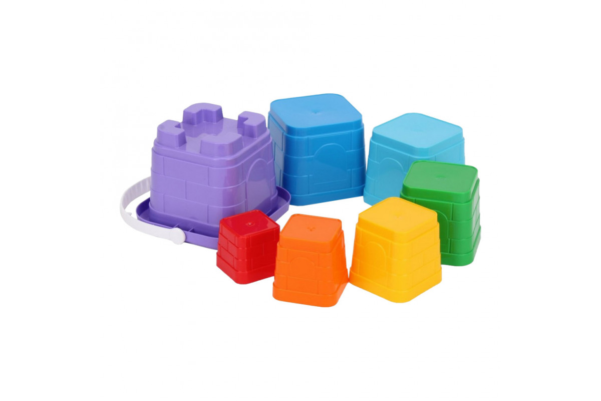 Набір для гри в пісочниці "Пірамідка" 6979TXK 1 відерце, 6 пасочок