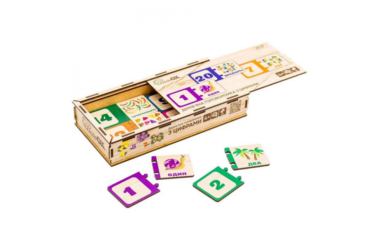 Деревянная головоломка-пазл с цифрами Puz-53322