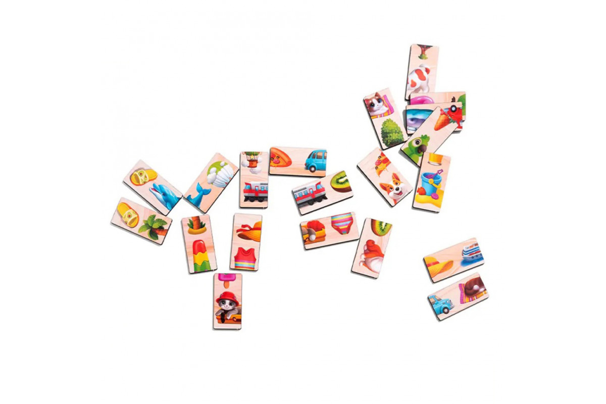 Деревянное домино "Половинки" (ПСД266) PSD266