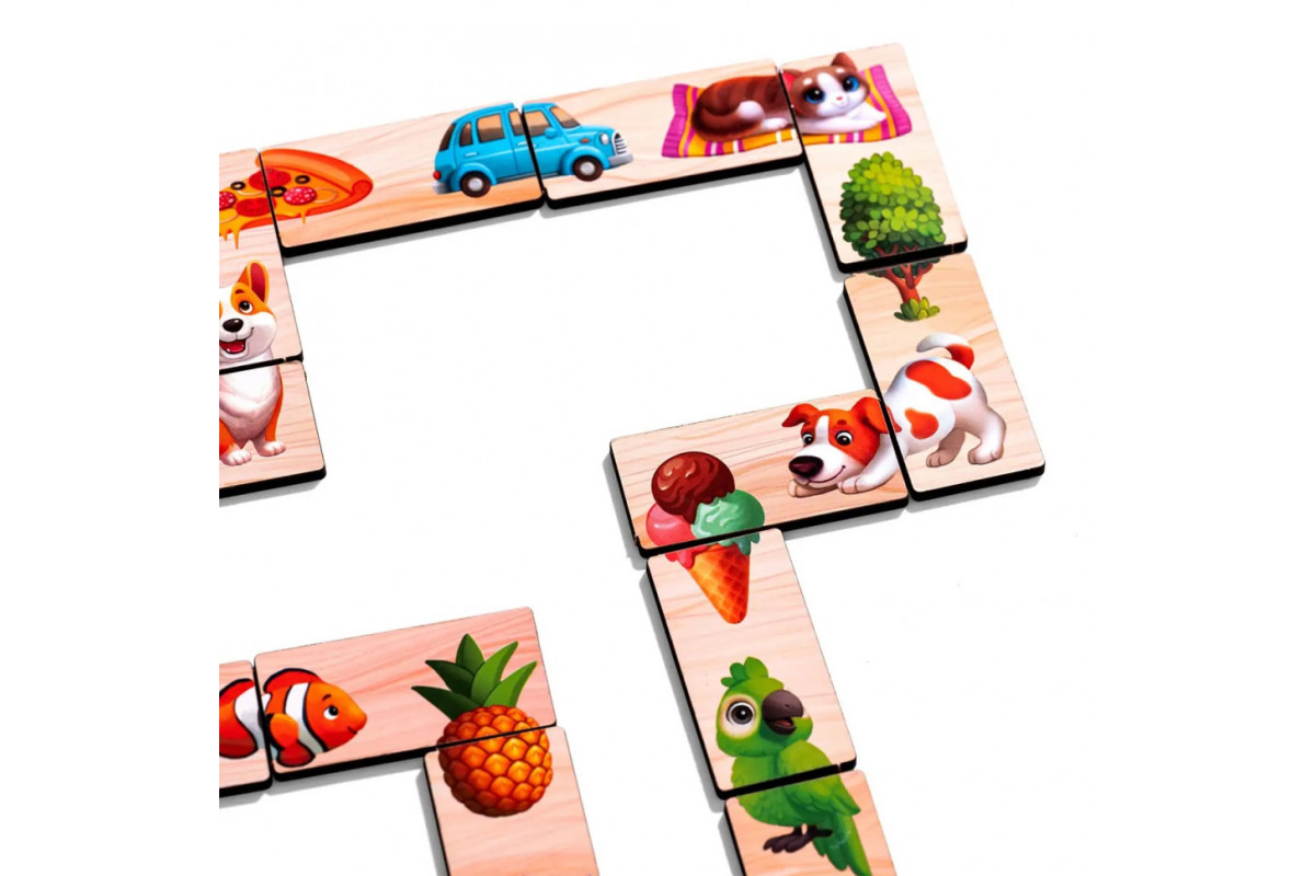 Деревянное домино "Половинки" (ПСД266) PSD266