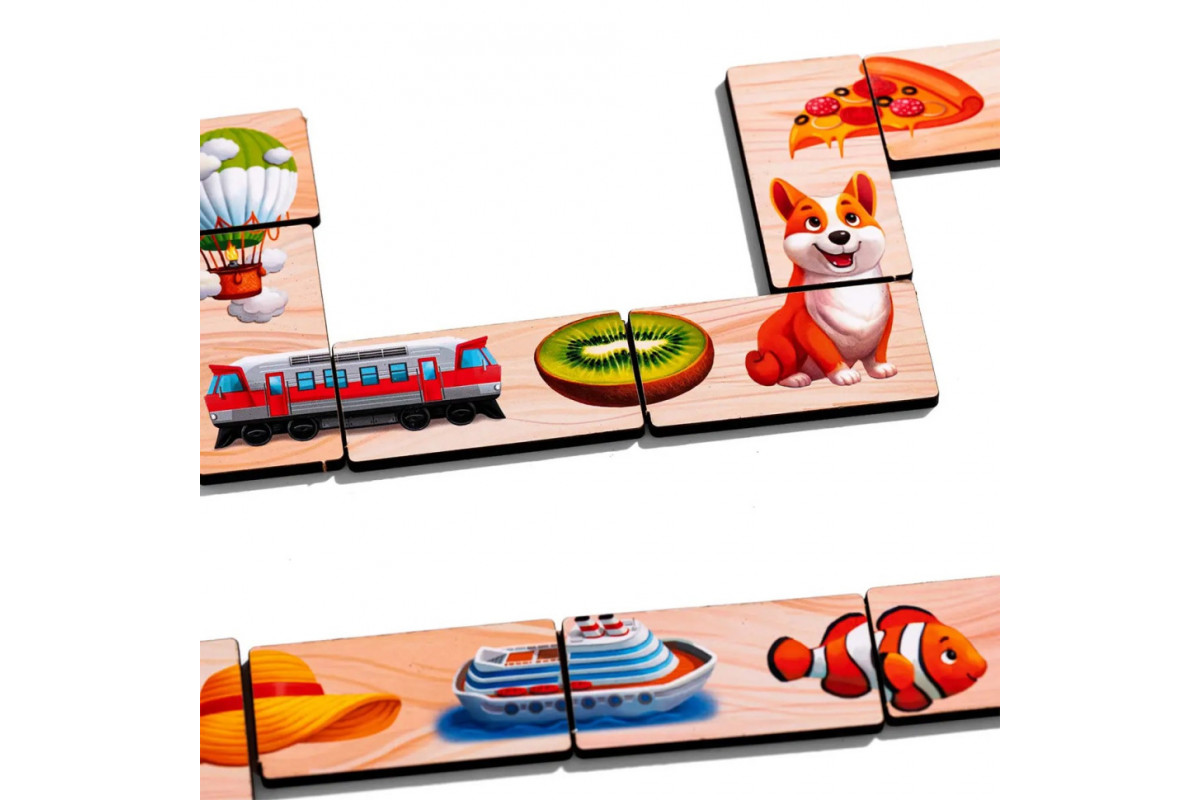 Деревянное домино "Половинки" (ПСД266) PSD266