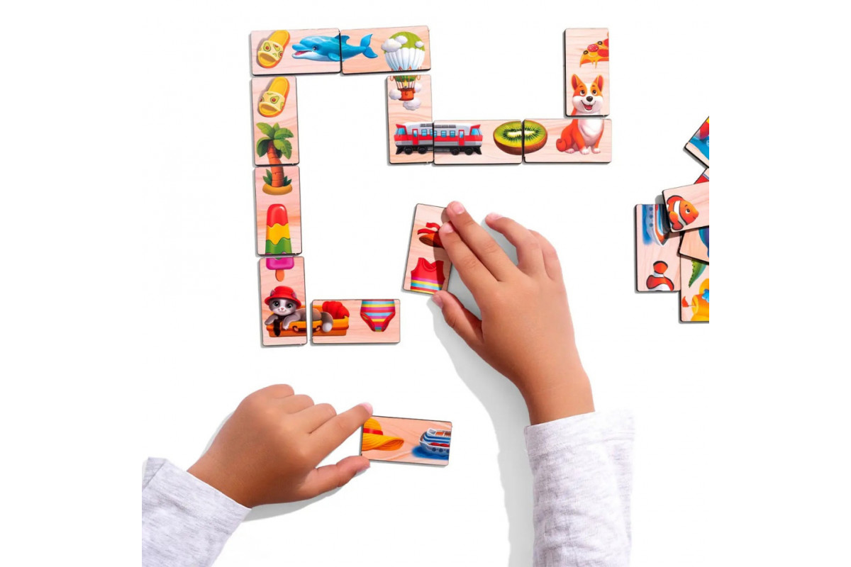 Деревянное домино "Половинки" (ПСД266) PSD266