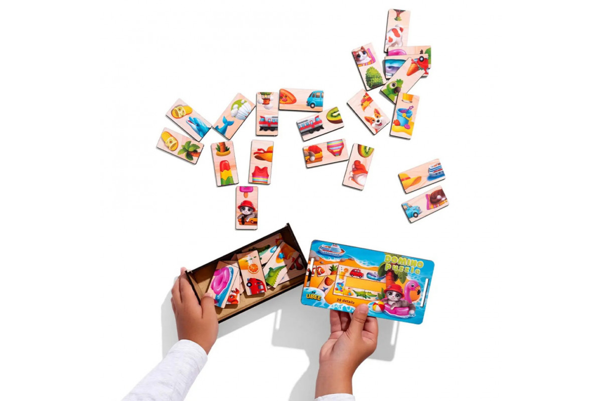 Деревянное домино "Половинки" (ПСД266) PSD266