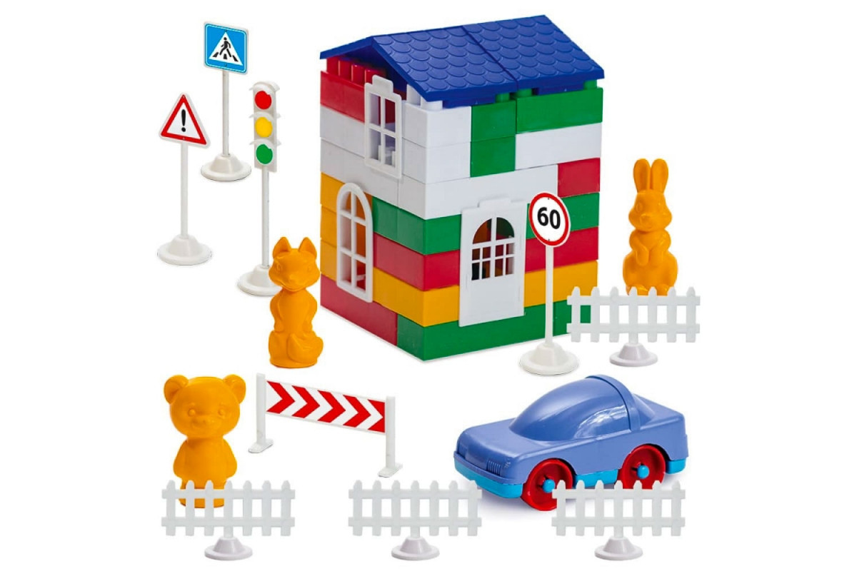 Детский конструктор "Лидер" №2 1-220, 80 крупных деталей