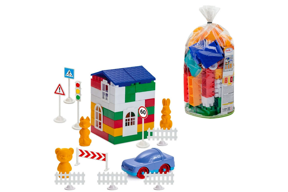 Детский конструктор "Лидер" №2 1-220, 80 крупных деталей