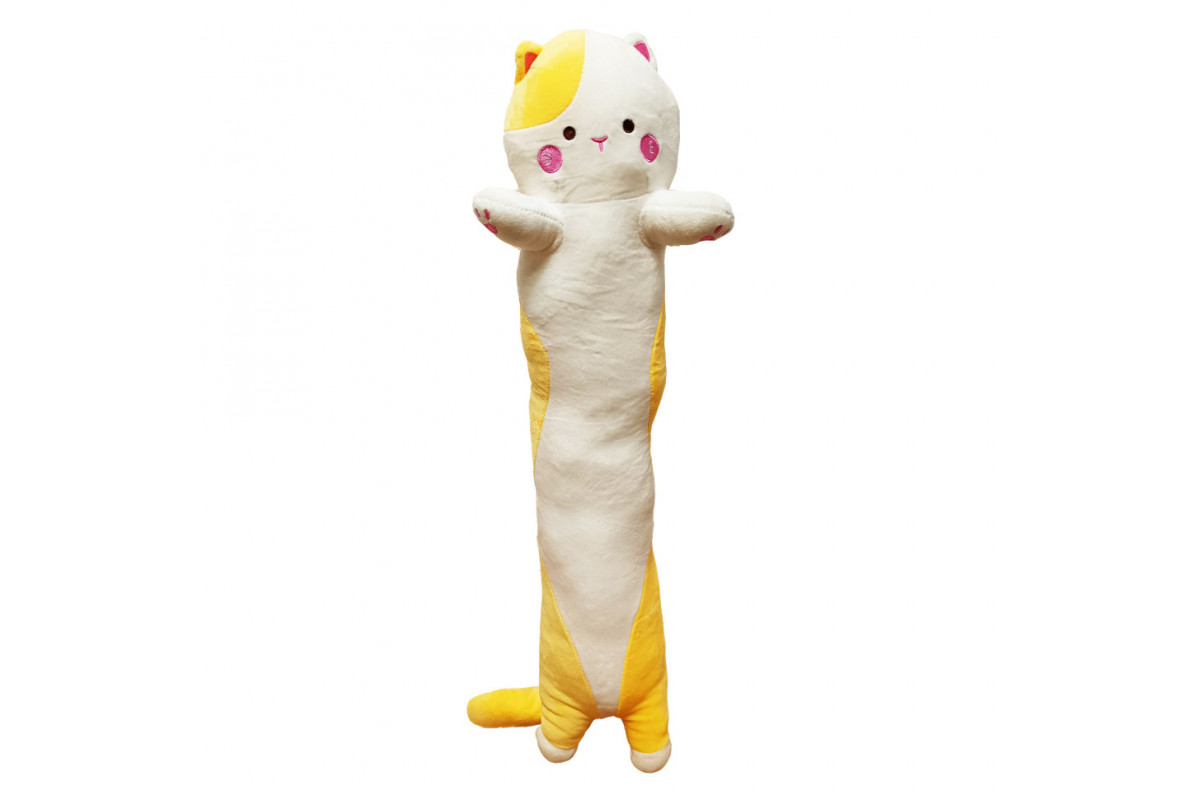 М'яка іграшка антистрес "Кіт батон" K15216, 70 см Жовтий