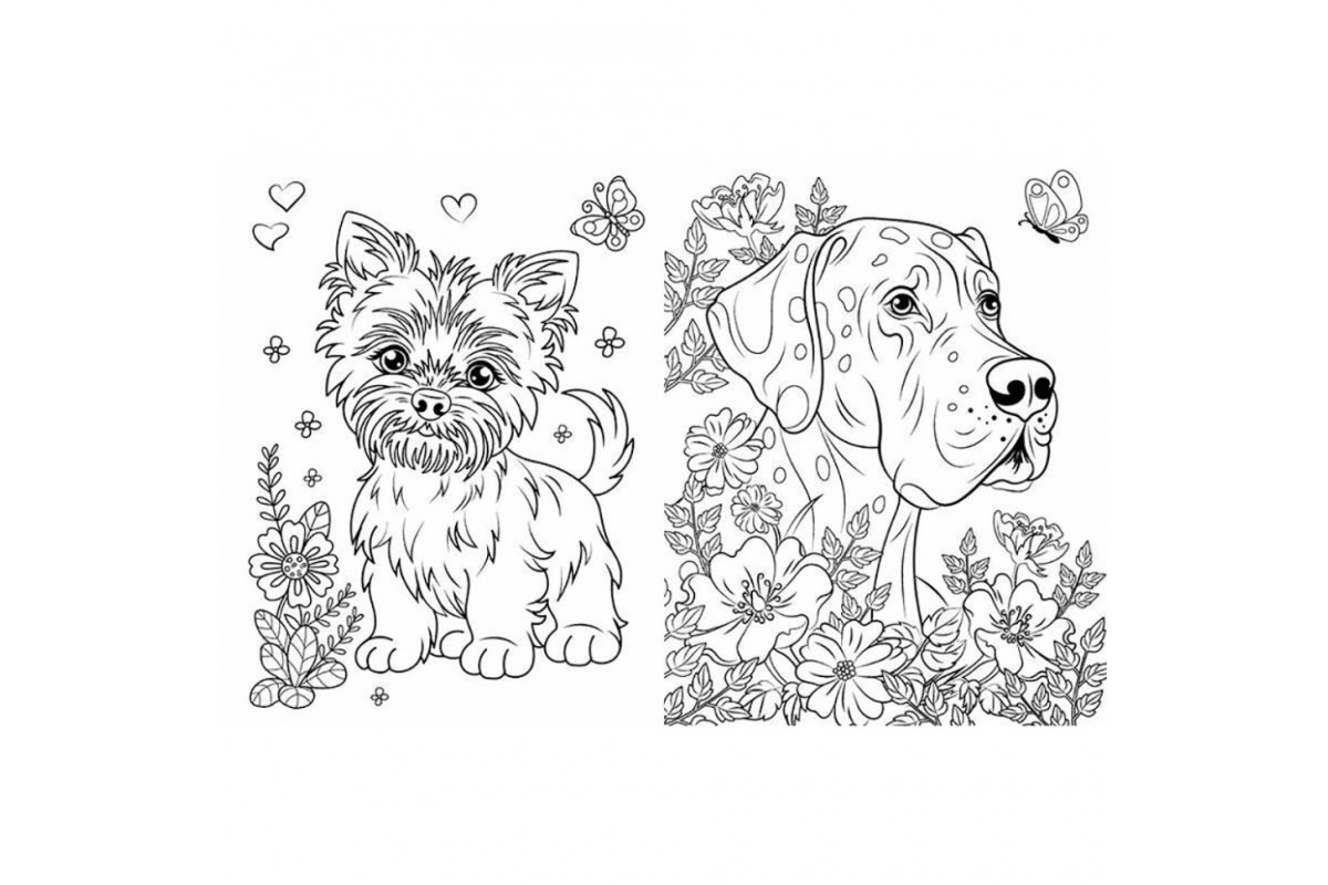 Велика книга розмальовок Коти та собаки 1736021, 64 сторінки