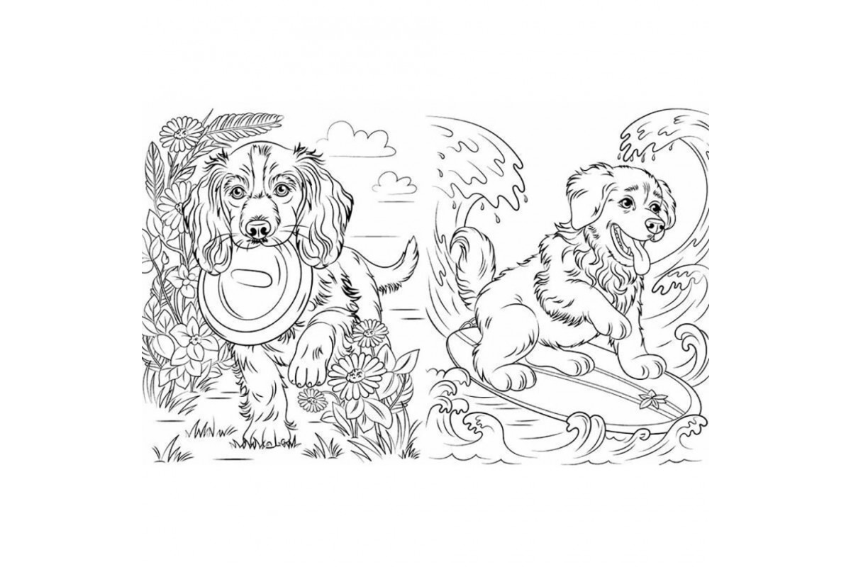 Велика книга розмальовок Коти та собаки 1736021, 64 сторінки