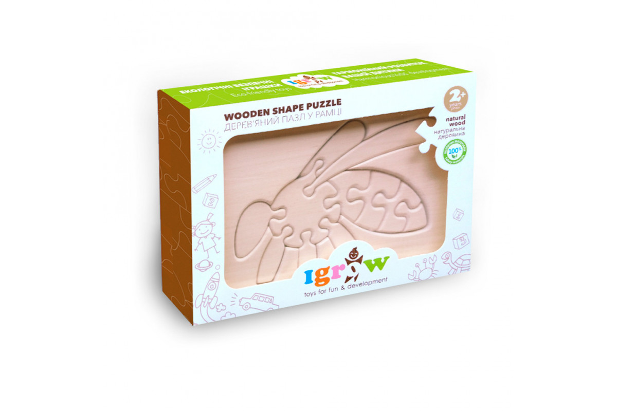 Деревянный пазл "Пчела" Igrow IGT-001 в рамке