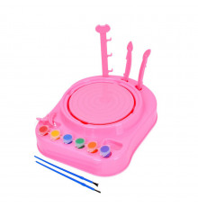 Ігровий набір "Pottery Workshop" 401A гончарне коло, 2 режими, глина, фарби 6 кольорів Рожевий