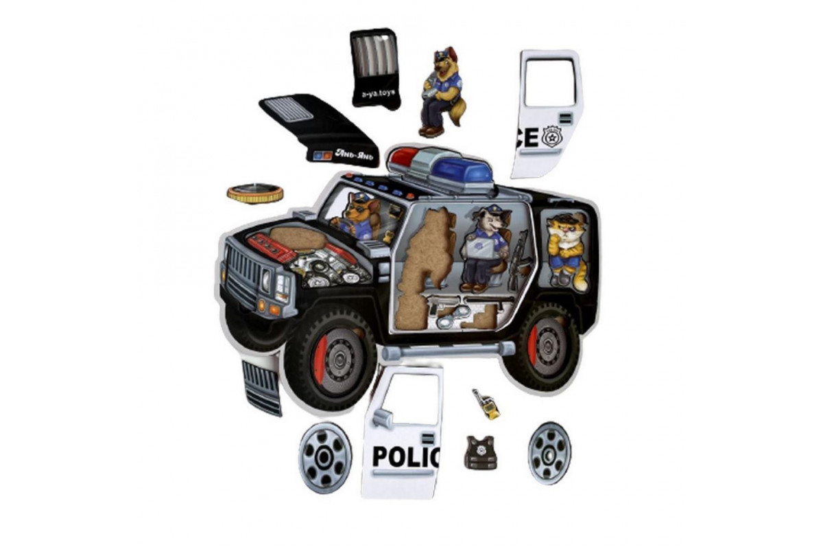 Деревянный пазл-сортер "Полиция" Ubumblebees (ПСФ111) PSF111, 25 деталей