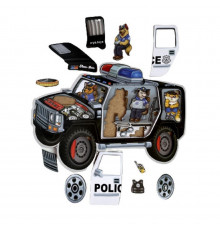 Деревянный пазл-сортер "Полиция" Ubumblebees (ПСФ111) PSF111, 25 деталей