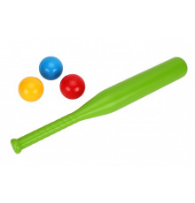 Игровой набор Бейсбол 4968TXK, 3 мячика с битой Зелёный