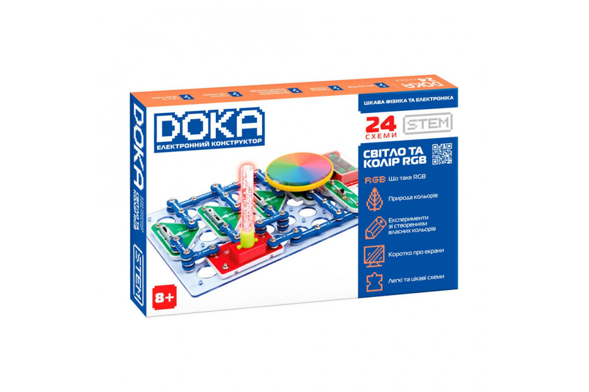 Электронный конструктор "Свет и цвет RGB" DOKA D70700 со светом