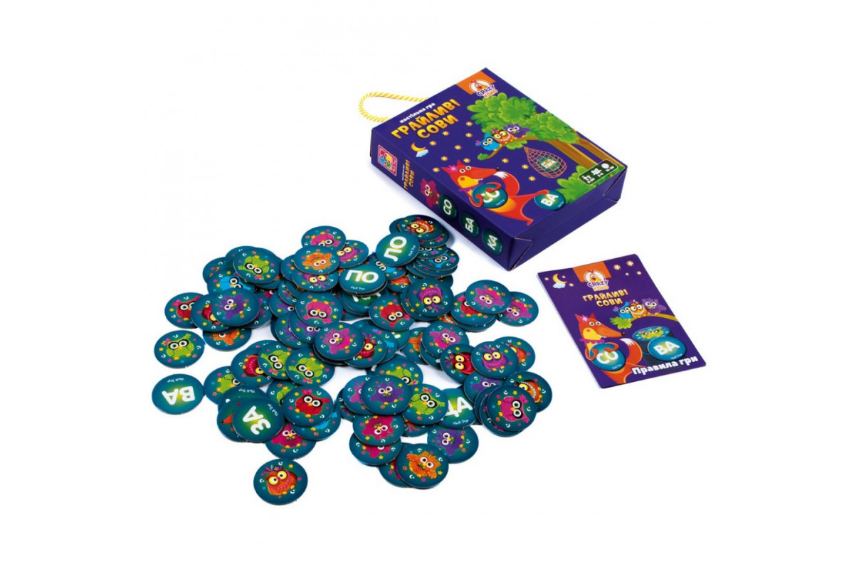 Детская настольная игра "Игривые совы, вижу слово!" VT8033-08, 99 фишек