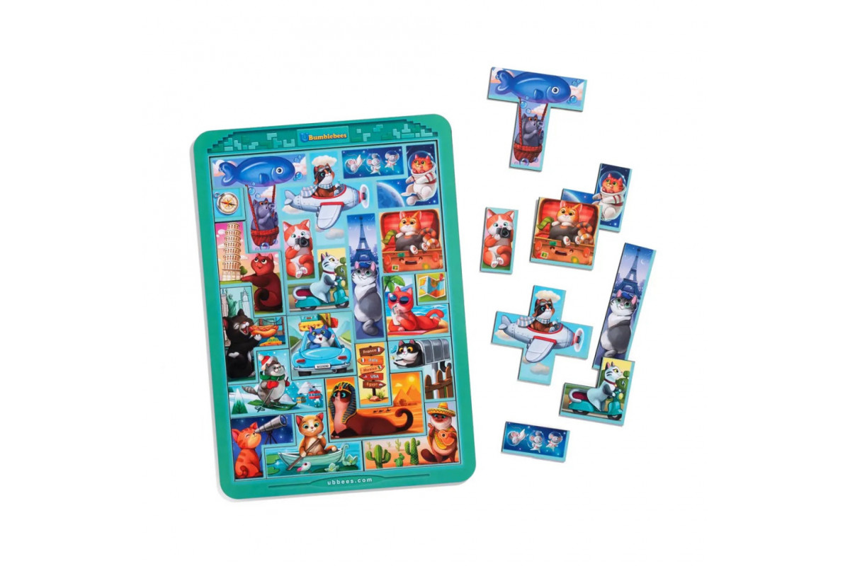 Деревянный сортер "Тетрис большой - Котики" (ПСД125) PSD125