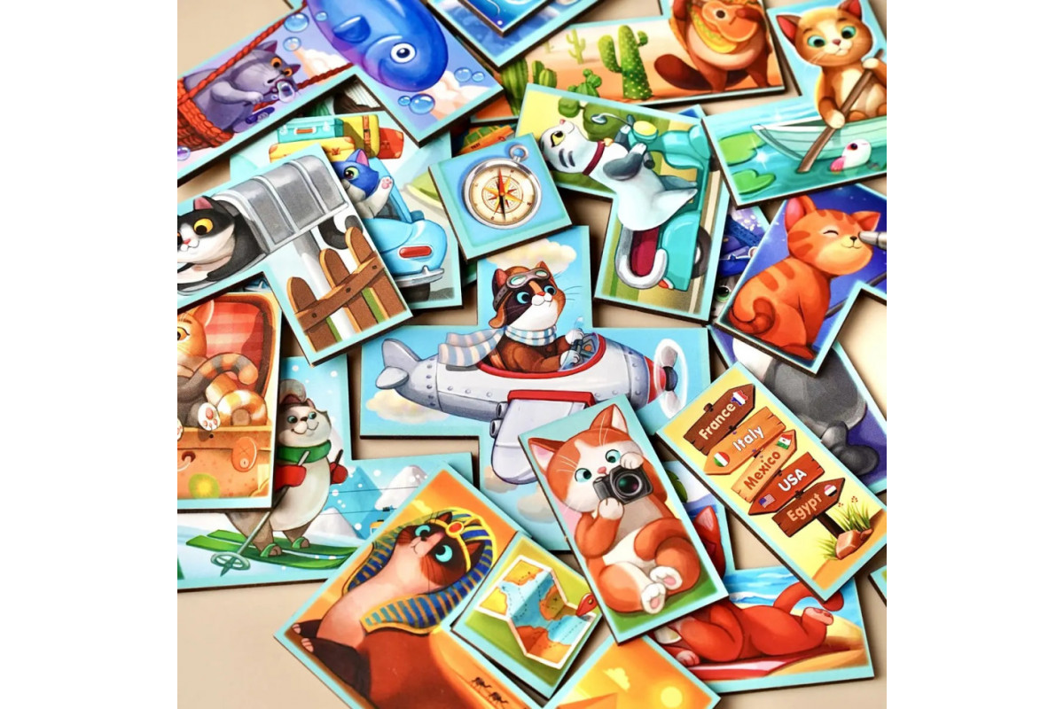 Деревянный сортер "Тетрис большой - Котики" (ПСД125) PSD125