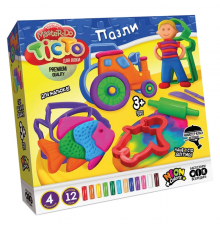 Набір для творчості "Тісто для ліплення Master Do" ПАЗЛИ TMD-11-01U з формочками  Трактор