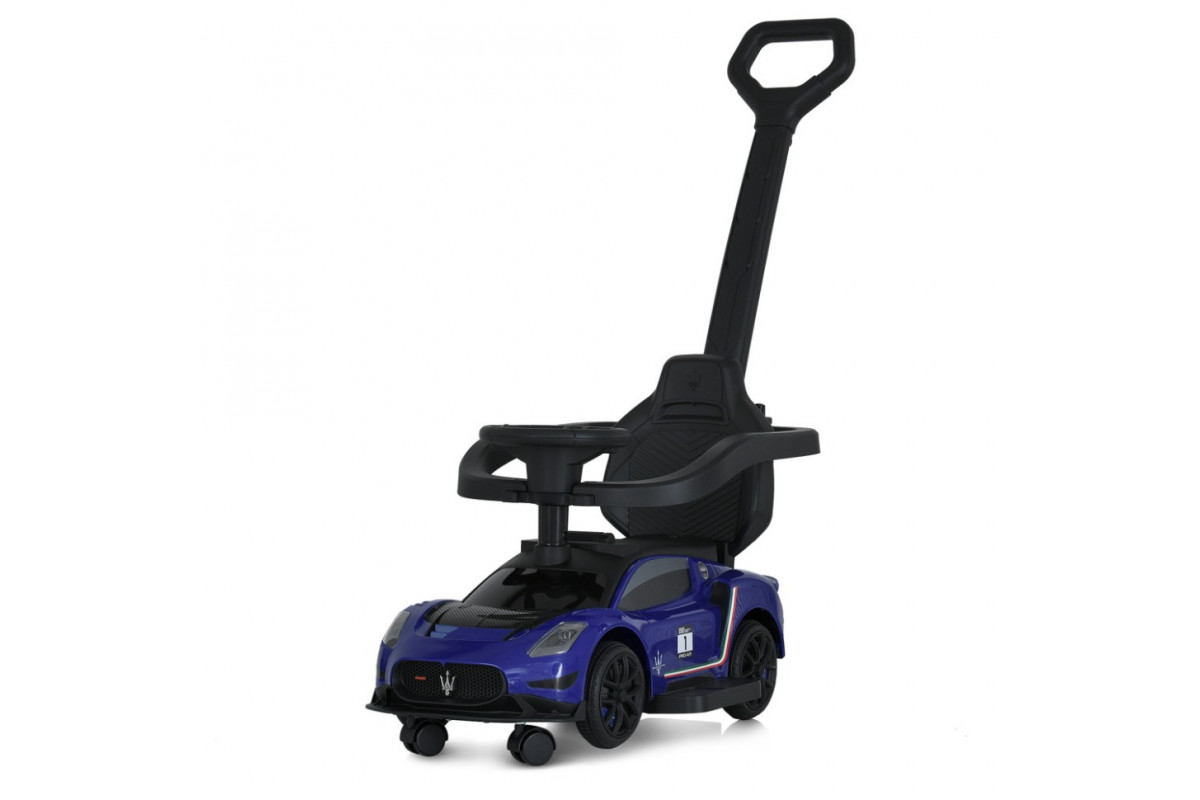 Детская каталка-толокар 2 в 1 M 5106-4 синий, с родителькой ручкой