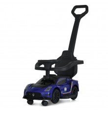 Дитяча каталка-толокар 2 в 1 M 5106-4 синій, з батьківською ручкою