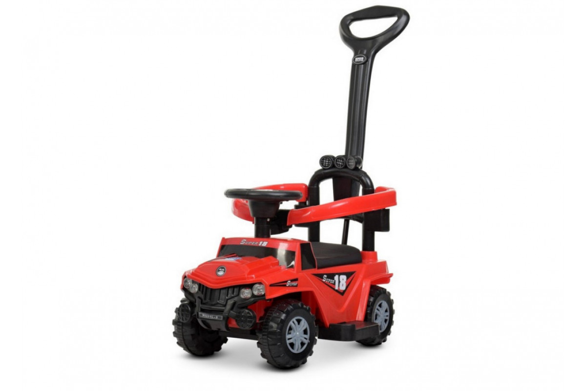 Детская каталка-толокар M 4231L-3 Красный, с родительской ручкой