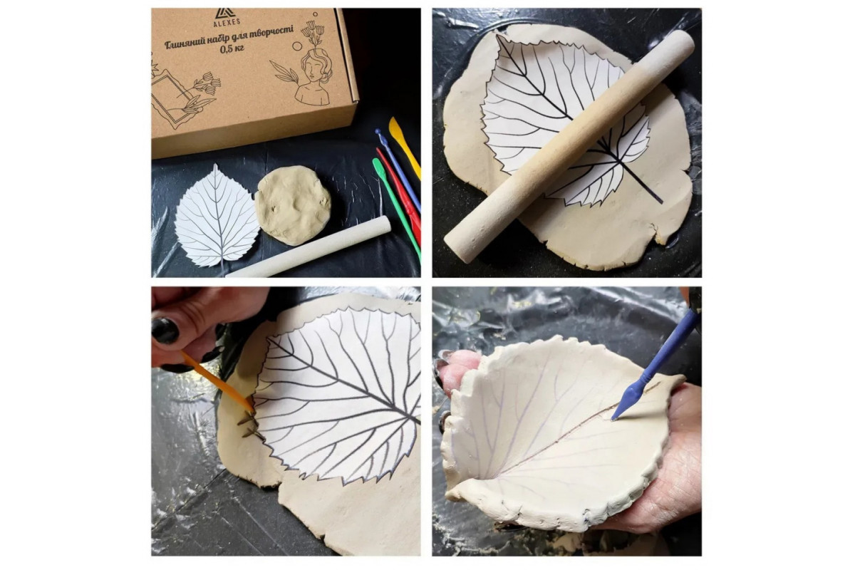 Детский глиняный набор для творчества GL-001 природная глина 0.5 кг