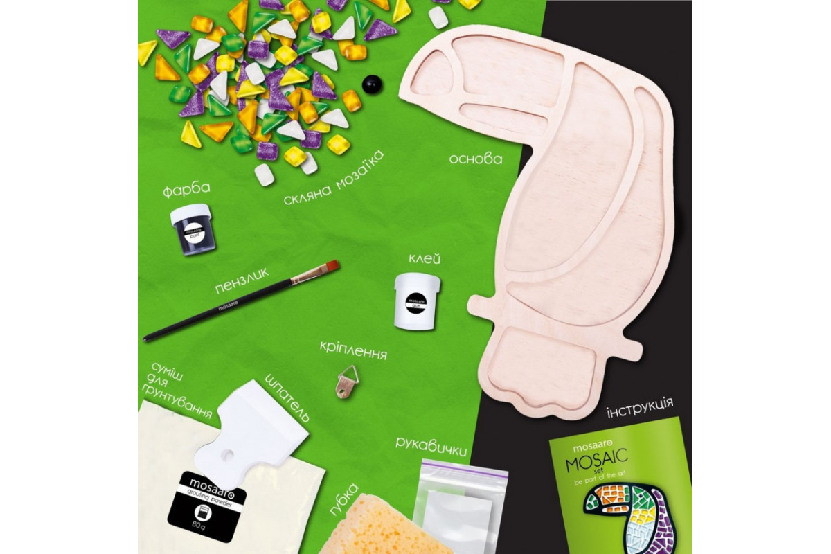 Детский набор для творчества хрустальная мозаика "Тукан" MA2001