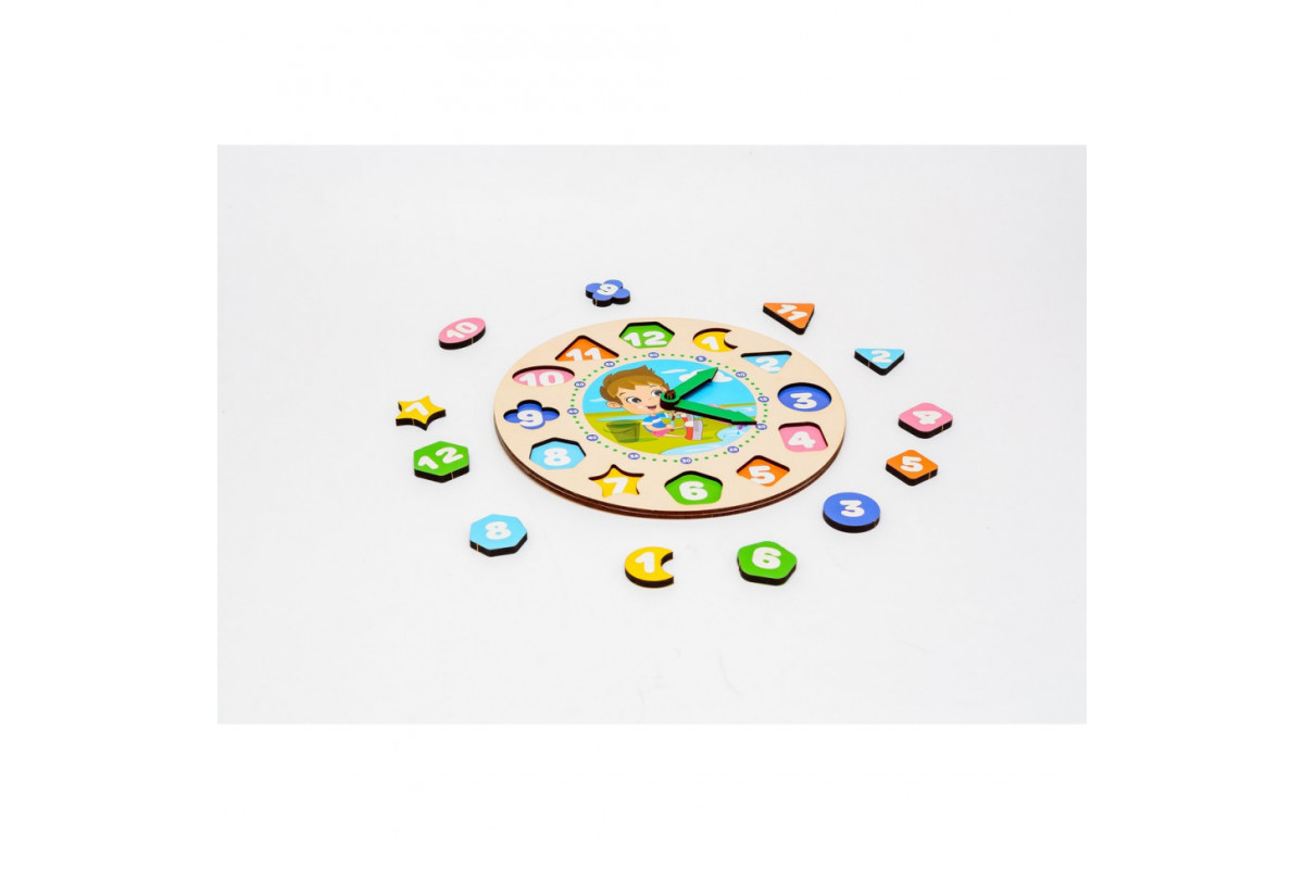 Дерев'яний сортер "Годинник" Puz-22935 для хлопчиків