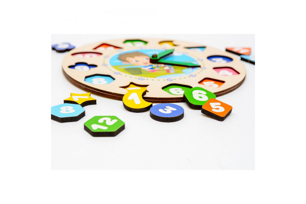 Дерев'яний сортер "Годинник" Puz-22935 для хлопчиків