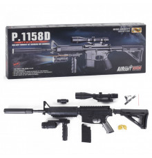 Автомат игрушечный Р.1158D на пульках, лазер, фонарик