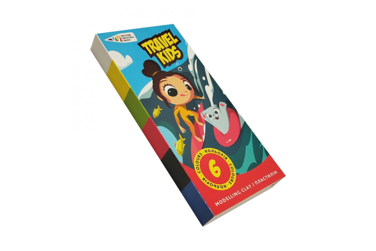 Детский пластилин "Travel Kids" 331008/TK восковый, 6 цветов по 12 г