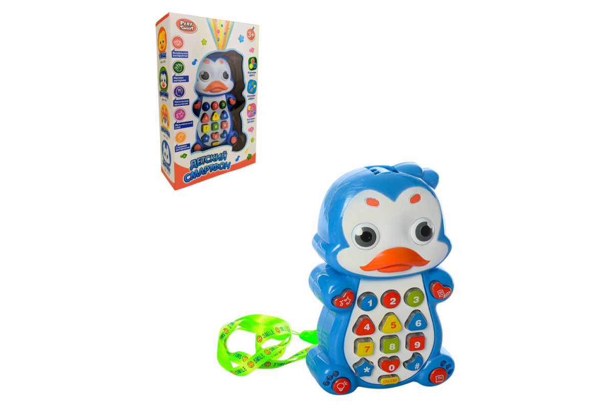 Дитячий розвиваючий телефон 7614 (укр.) з проектором  7614-1 (Пінгвін)