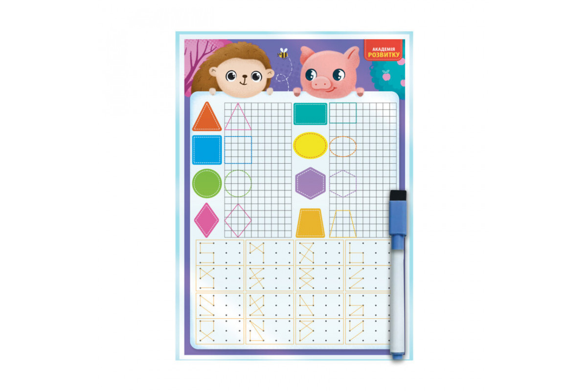 Доска-тренажер  "Фигуры и формы" Vladi Toys VT5010-27 (укр)