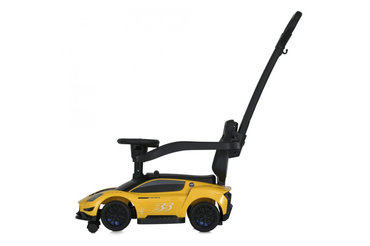 Детская каталка-толокар 2 в 1 M 5106-6 желтый, с родителькой ручкой