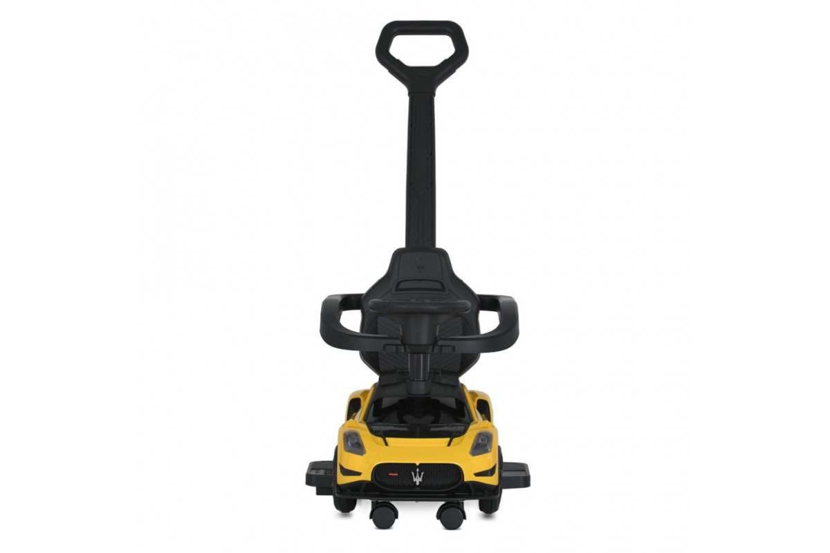 Детская каталка-толокар 2 в 1 M 5106-6 желтый, с родителькой ручкой