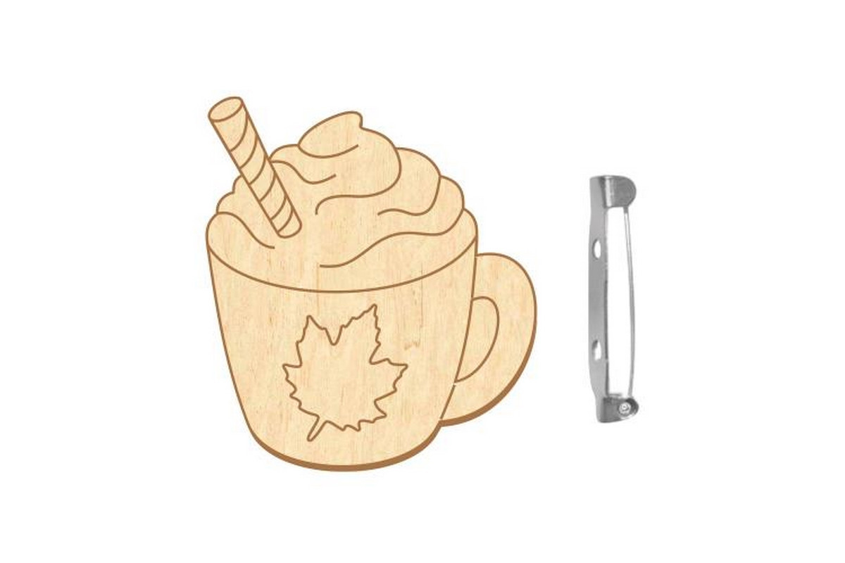 Заготовка броши для раскрашивания "Латте с маршмеллоу" FDZB-096