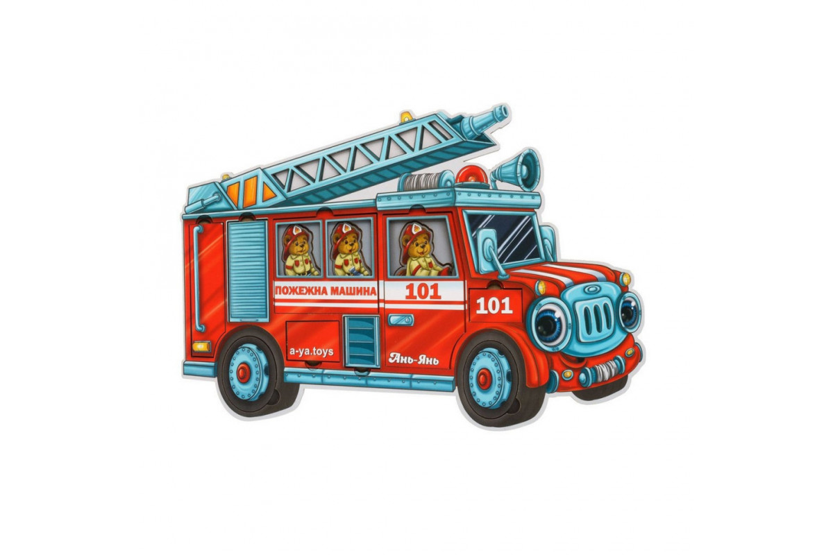 Деревянный пазл-сортер "Мишки-пожарные" Ubumblebees (ПСФ005) PSF005, 18 деталей