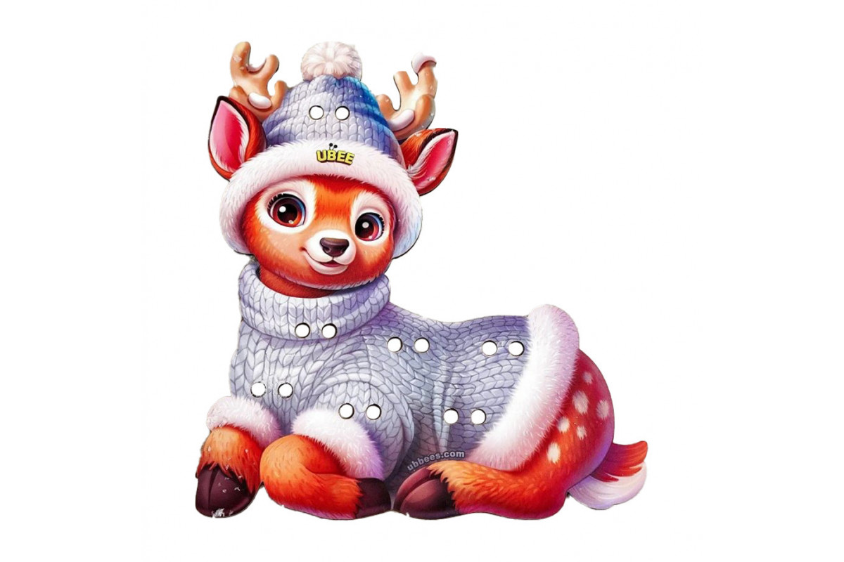 Дерев'яна іграшка-шнурівка "Оленятко" (ПСД278) PSD278, 24 деталі 20 завдань