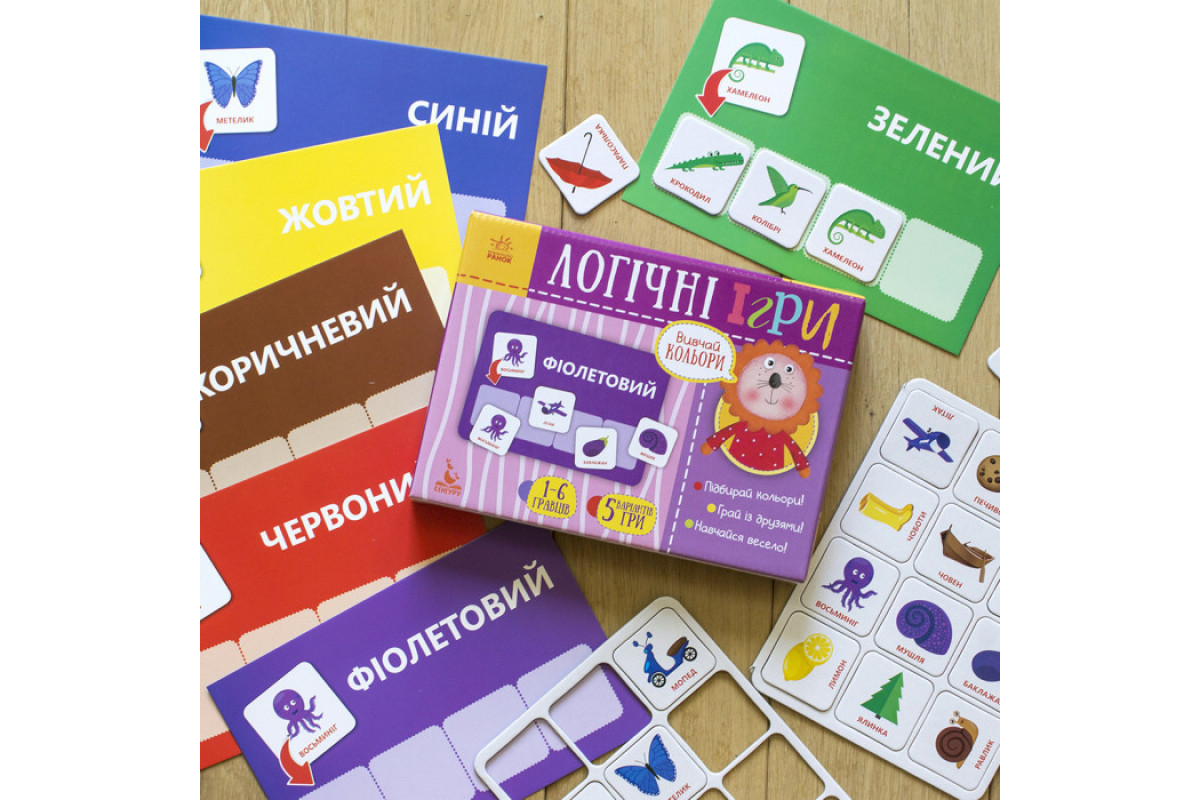 Дитячі логічні ігри "Вивчай кольори" 918001, 24 картки укр. мовою