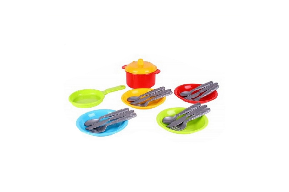 Игровой набор Посуды "Маринка 10" 1646TXK 4 тарелочки со столовыми приборами