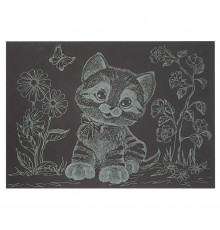 Гравюра А5 "Котик-1" ГрА5з-12 эконом вариант в пакете 21 х 14,8 см