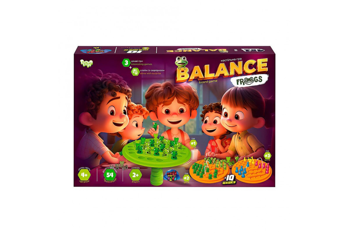 Развивающая настольная игра "Balance Frogs" Danko Toys BalF-01 со слаймом