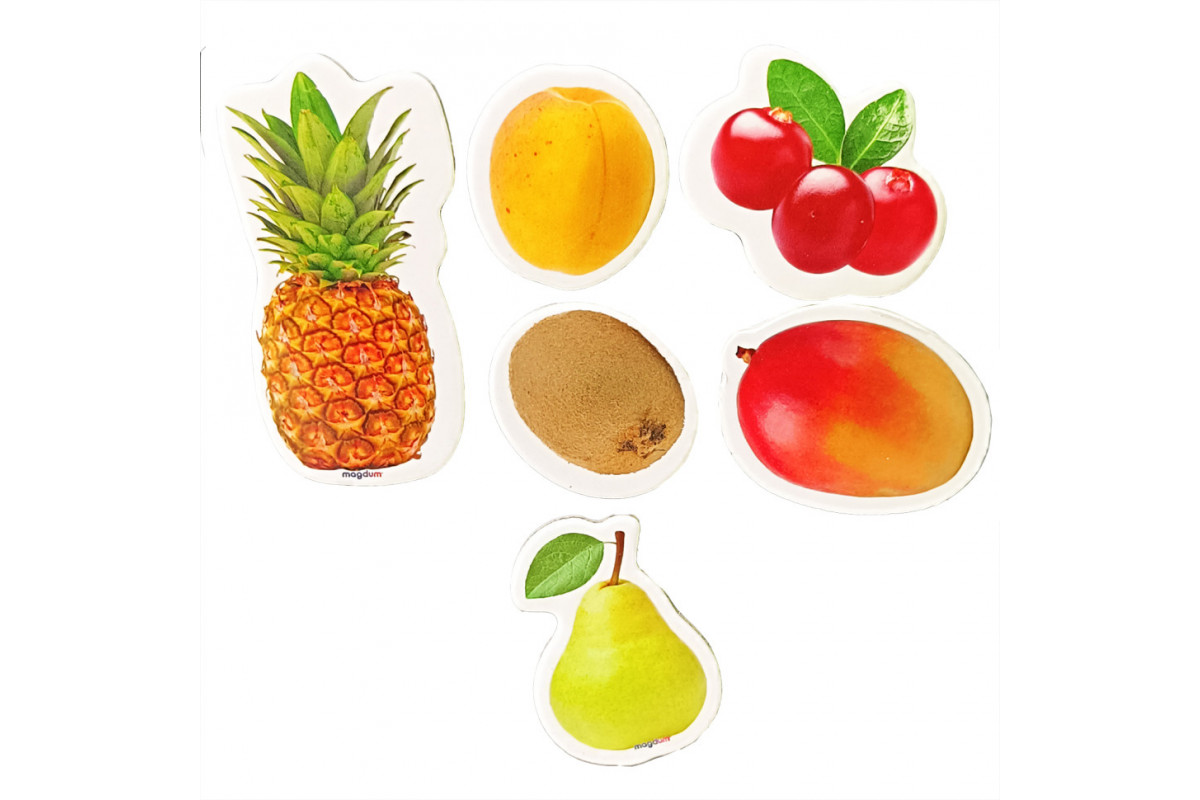 Дитячий набір магнітів "Фрукти та ягоди" ML4032-20 в наборі 6 магнітів