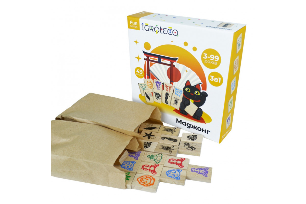 Деревянная игра "Детский маджонг" 900552, 49 деталей