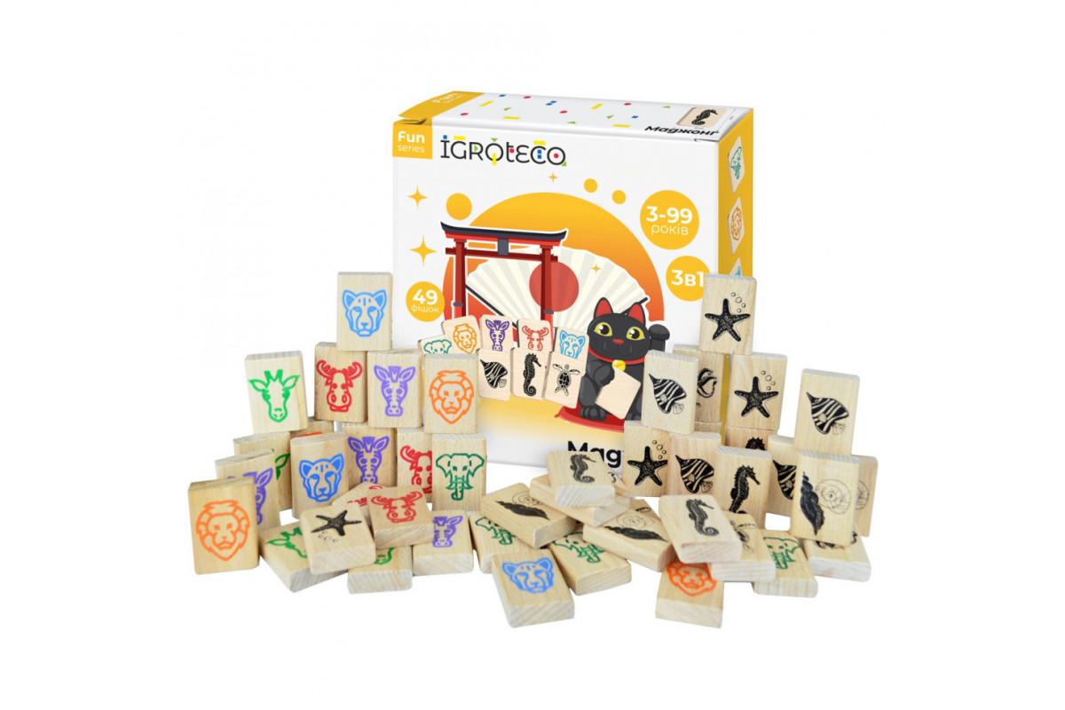 Деревянная игра "Детский маджонг" 900552, 49 деталей