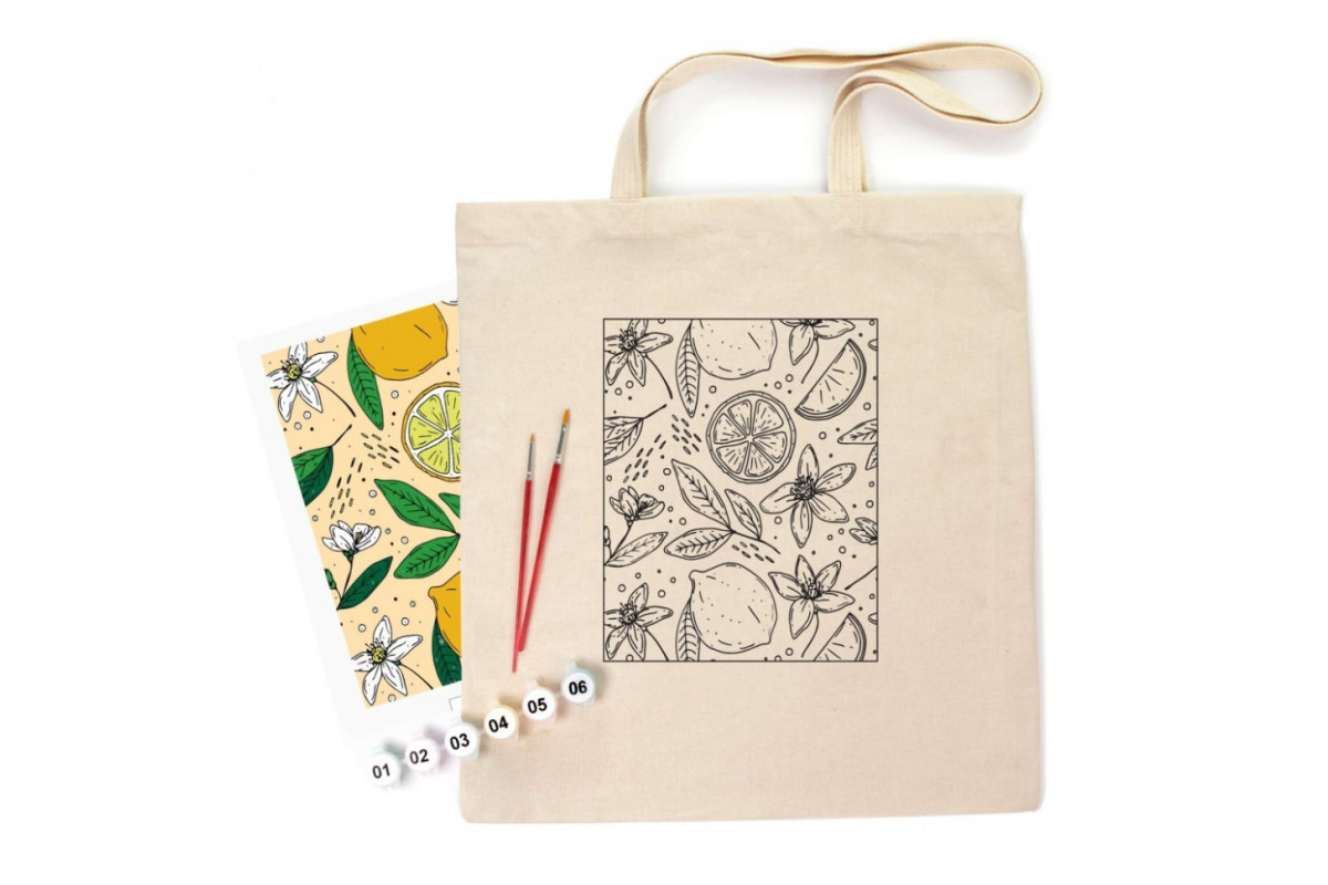 Набор для творчества экосумка-раскраска "Лимоны" N0003610, 38х42 см