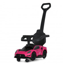 Дитяча каталка-толокар 2 в 1 M 5106-8 рожевий, з батьківською ручкою